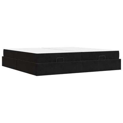 Struttura letto con materasso con materasso 2 pcs Nero Velluto | homemem39