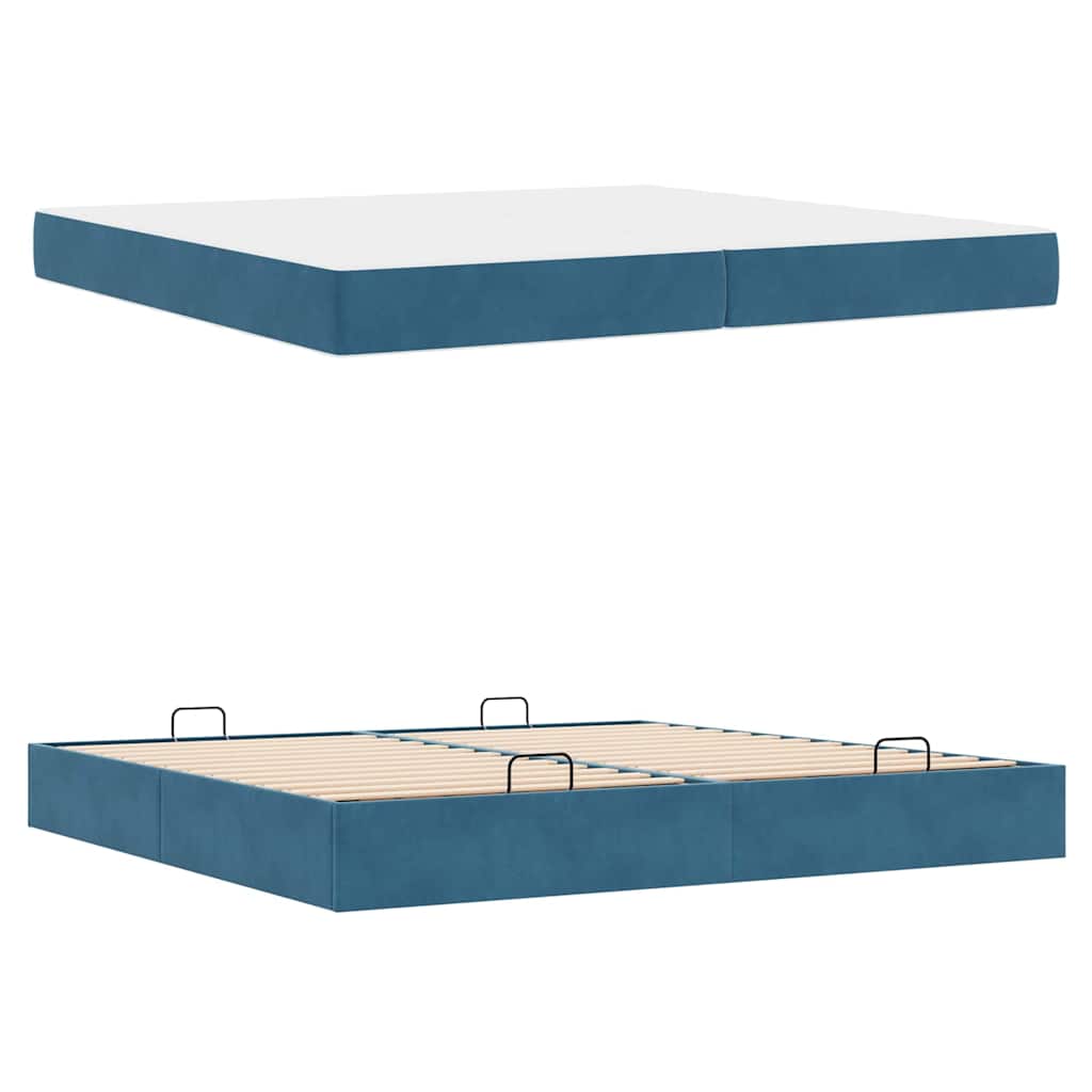 Struttura del letto Blu 200 x 200 cm Velluto