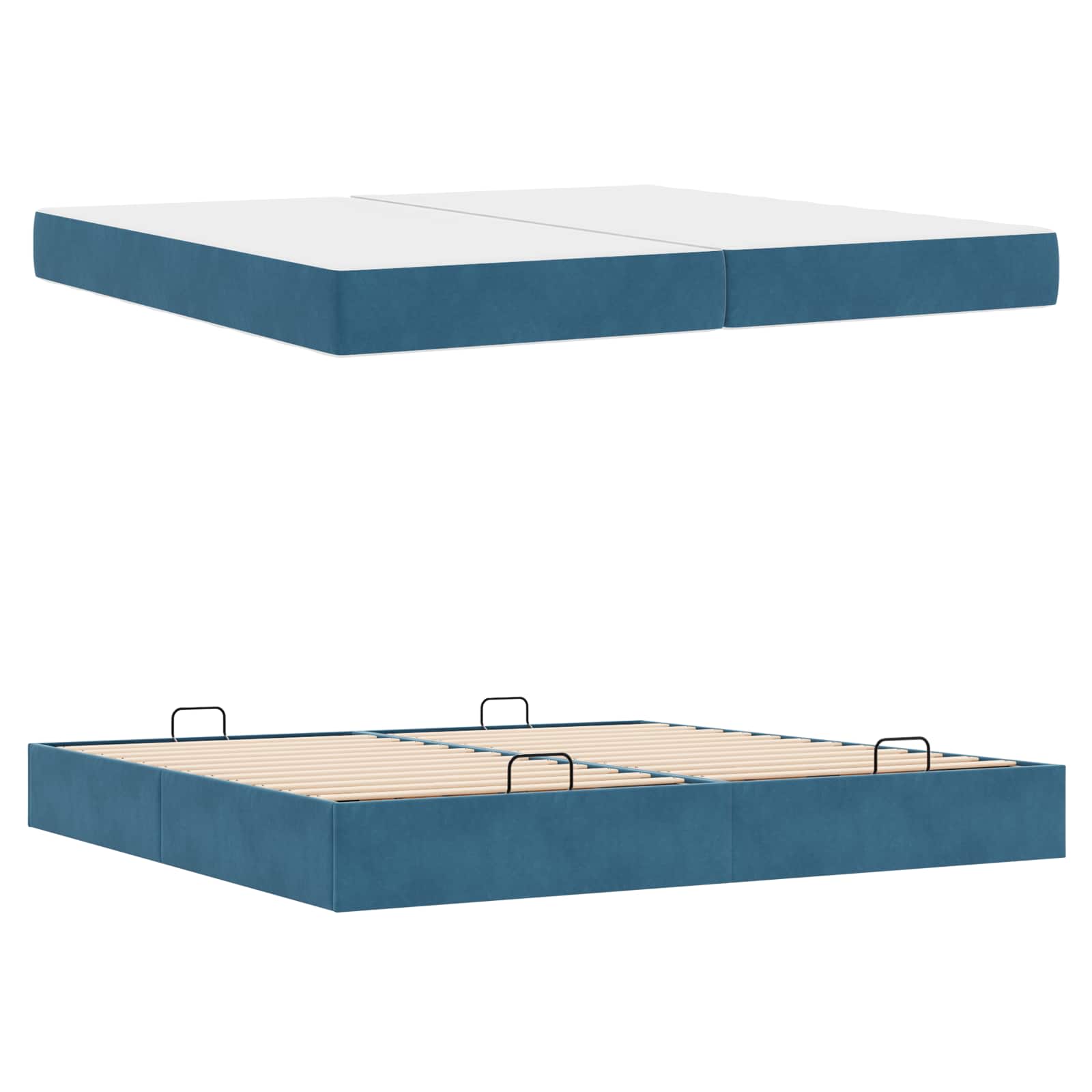 Struttura letto con materasso con materasso 2 pcs Blu Velluto | homemem39