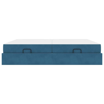 Struttura del letto Blu 200 x 200 cm Velluto