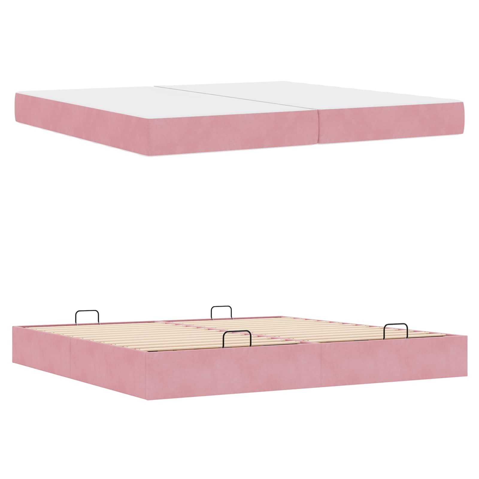 Struttura letto con materasso con materasso 2 pcs Rosa Velluto | homemem39