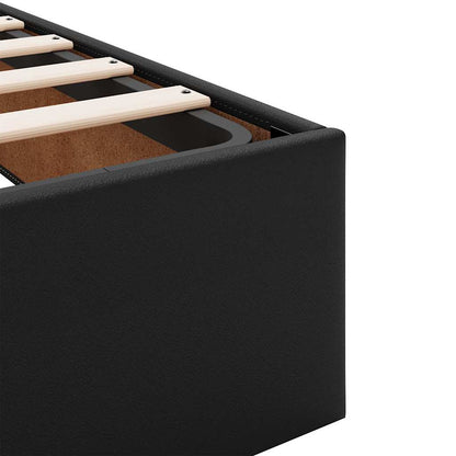 Letto con contenitore e materasso 2 pcs Nero Pelle | homemem39