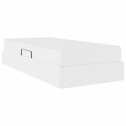 Letto con contenitore e materasso 2 pcs Bianco Pelle | homemem39