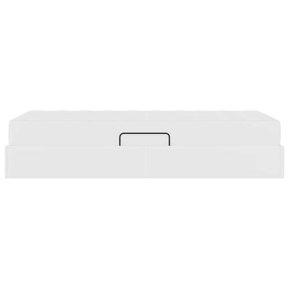 Letto con contenitore e materasso 2 pcs Bianco Pelle | homemem39