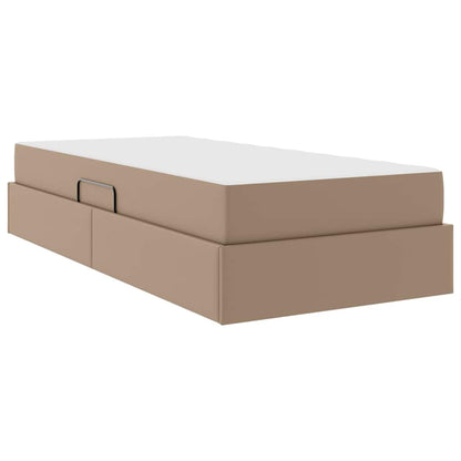 Letto con contenitore e materasso 2 pcs Cappuccino Pelle | homemem39