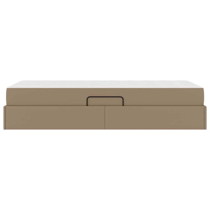 Letto con contenitore e materasso 2 pcs Cappuccino Pelle | homemem39