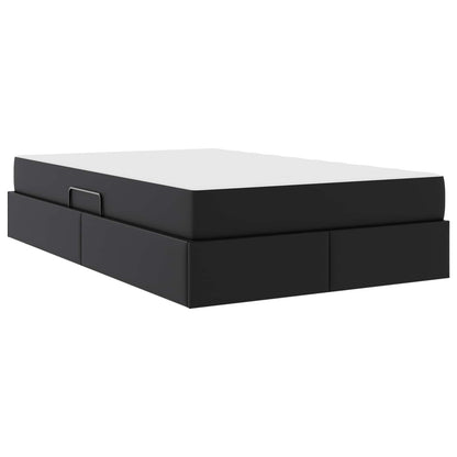 Letto con contenitore e materasso 2 pcs Nero Pelle | homemem39