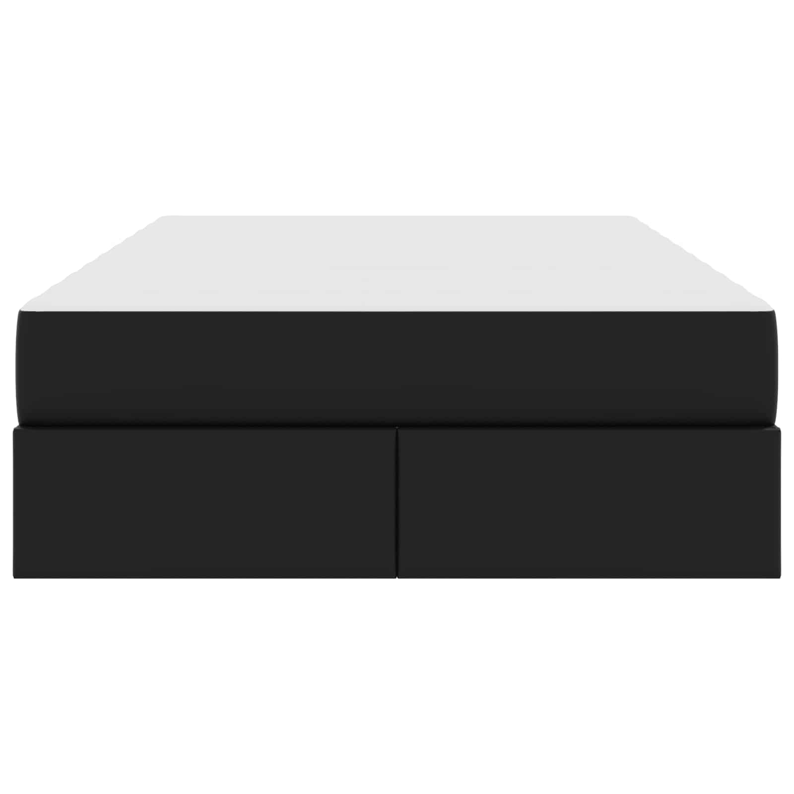 Letto con contenitore e materasso 2 pcs Nero Pelle | homemem39