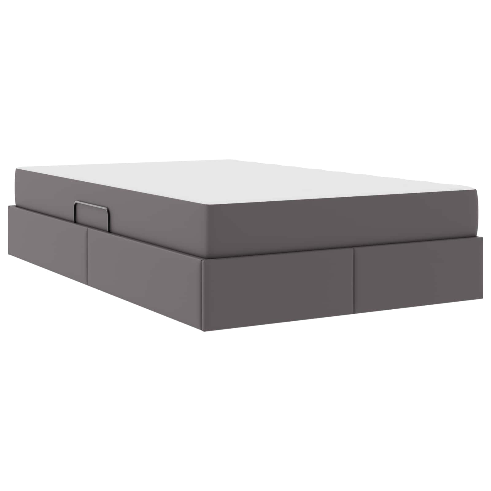 Letto con contenitore e materasso 2 pcs Grigio Pelle | homemem39