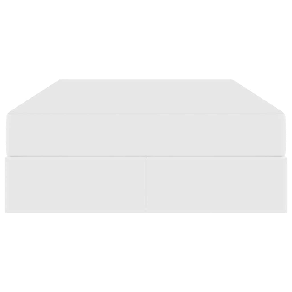 Letto con contenitore e materasso 2 pcs Bianco Pelle | homemem39