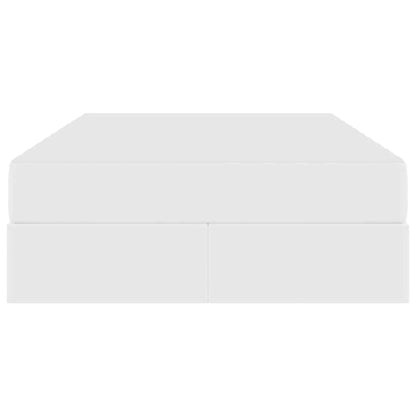 Letto con contenitore e materasso 2 pcs Bianco Pelle | homemem39