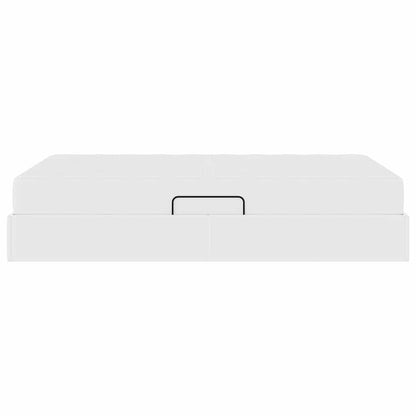 Letto con contenitore e materasso 2 pcs Bianco Pelle | homemem39