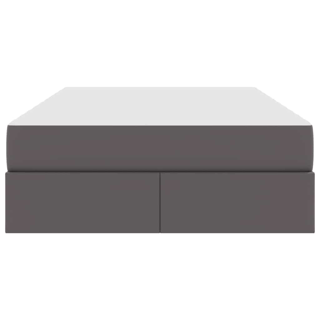 Letto con contenitore e materasso 2 pcs Grigio Pelle | homemem39