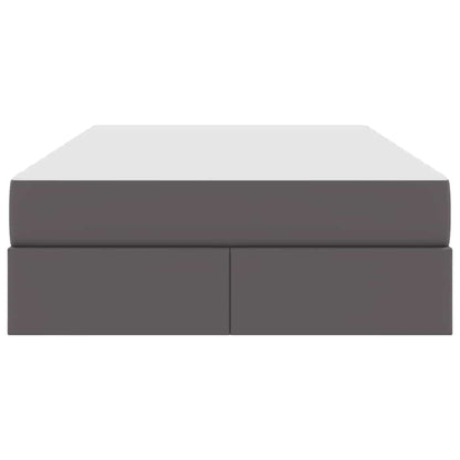 Letto con contenitore e materasso 2 pcs Grigio Pelle | homemem39