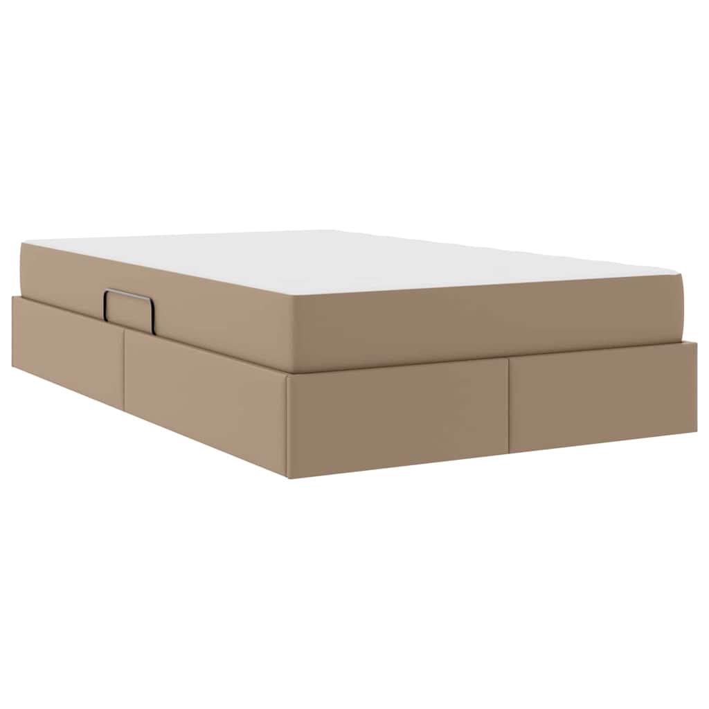 Letto con contenitore e materasso 2 pz Cappuccino Pelle | homemem39