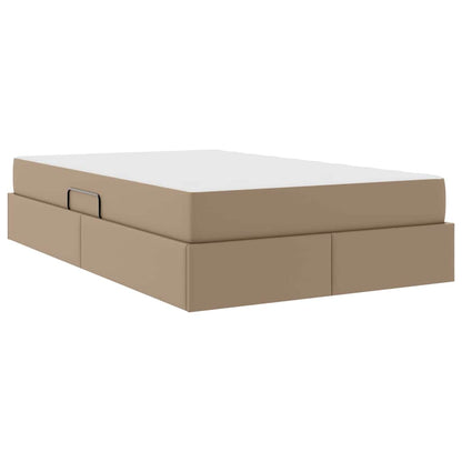 Letto con contenitore e materasso 2 pcs Cappuccino Pelle | homemem39
