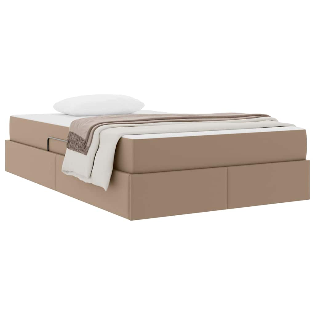Letto con contenitore e materasso 2 pcs Cappuccino Pelle | homemem39