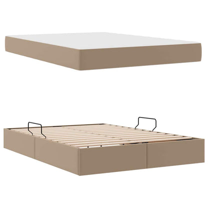 Letto con contenitore e materasso 2 pcs Cappuccino Pelle | homemem39