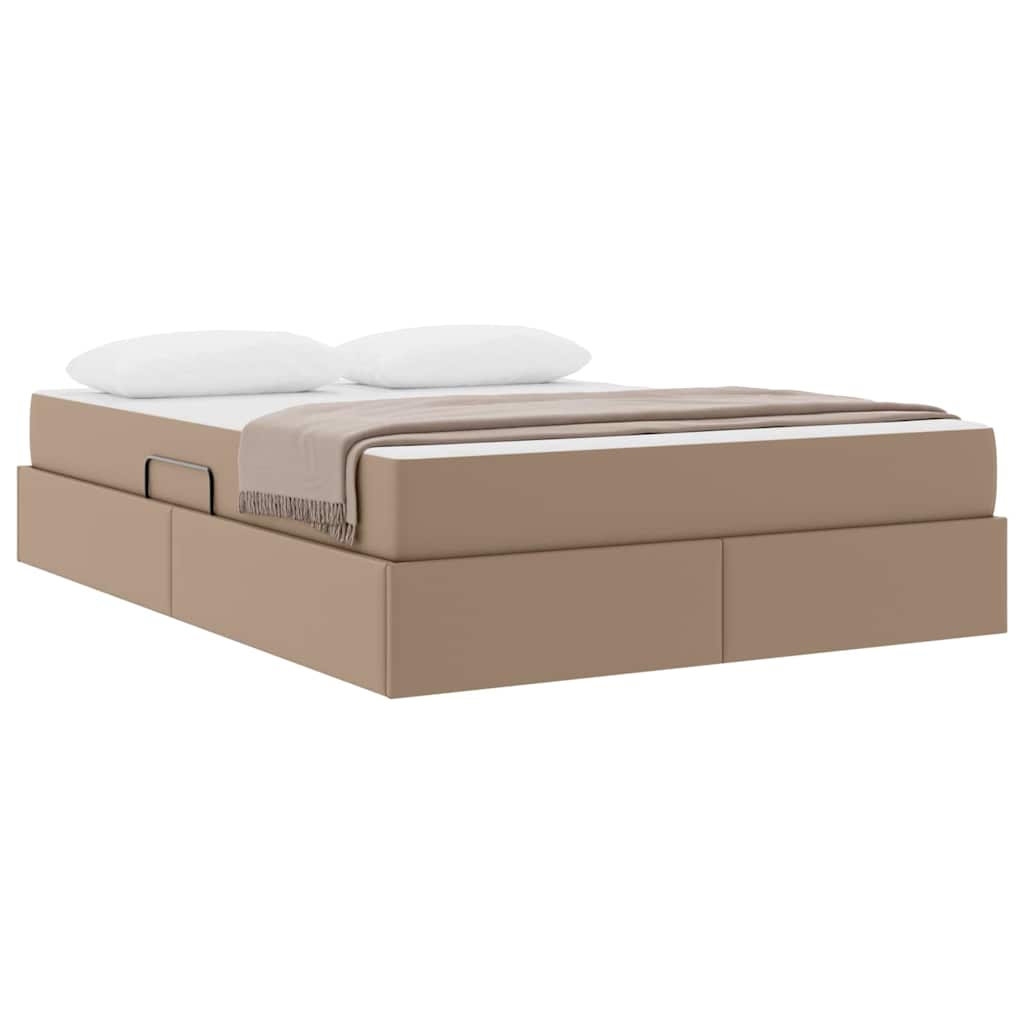 Letto con contenitore e materasso 2 pcs Cappuccino Pelle | homemem39