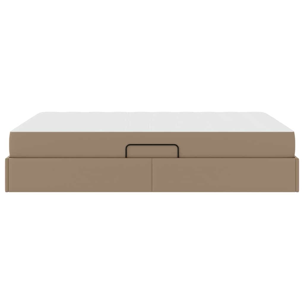 Letto con contenitore e materasso 2 pcs Cappuccino Pelle | homemem39
