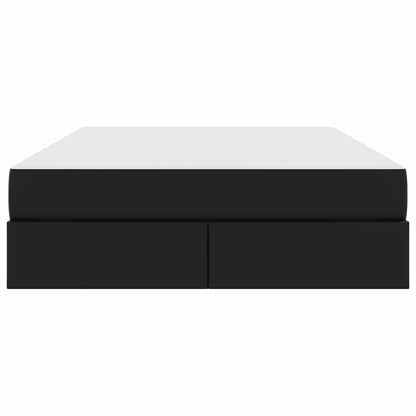 Letto con contenitore e materasso 2 pcs Nero Pelle | homemem39