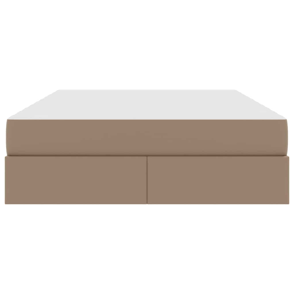 Letto con contenitore e materasso 2 pcs Cappuccino Pelle | homemem39