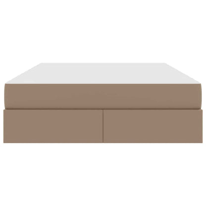 Letto con contenitore e materasso 2 pcs Cappuccino Pelle | homemem39