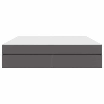 Letto con contenitore e materasso 2 pcs Grigio Pelle | homemem39