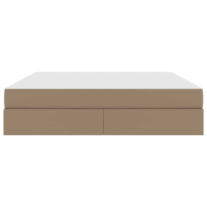 Letto con contenitore e materasso 2 pcs Cappuccino Pelle | homemem39