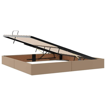 Letto con contenitore e materasso 2 pcs Cappuccino Pelle | homemem39