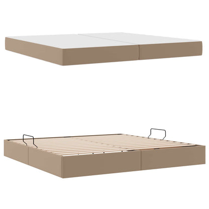 Letto con contenitore e materasso 2 pcs Cappuccino Pelle | homemem39