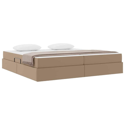 Letto con contenitore e materasso 2 pcs Cappuccino Pelle | homemem39