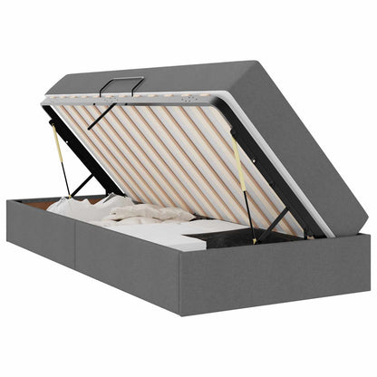 Letto con contenitore e materasso Grigio scuro 90 x 190 cm
