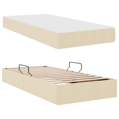 Letto con contenitore e materasso Crema 90 x 190 cm Poliestere | homemem39
