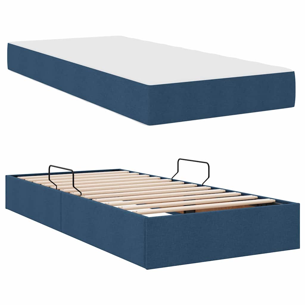 Letto con contenitore e materasso Blu 90 x 190 cm Poliestere | homemem39