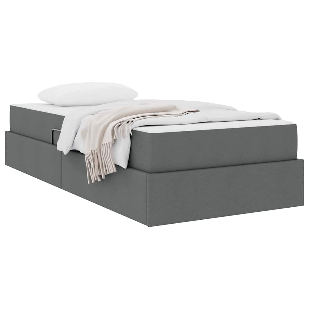 Letto con contenitore e materasso Grigio scuro 90 x 200 cm | homemem39