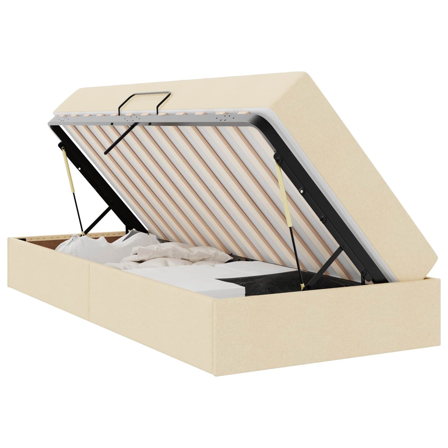 Letto con contenitore e materasso Crema 90 x 200 cm Poliestere | homemem39