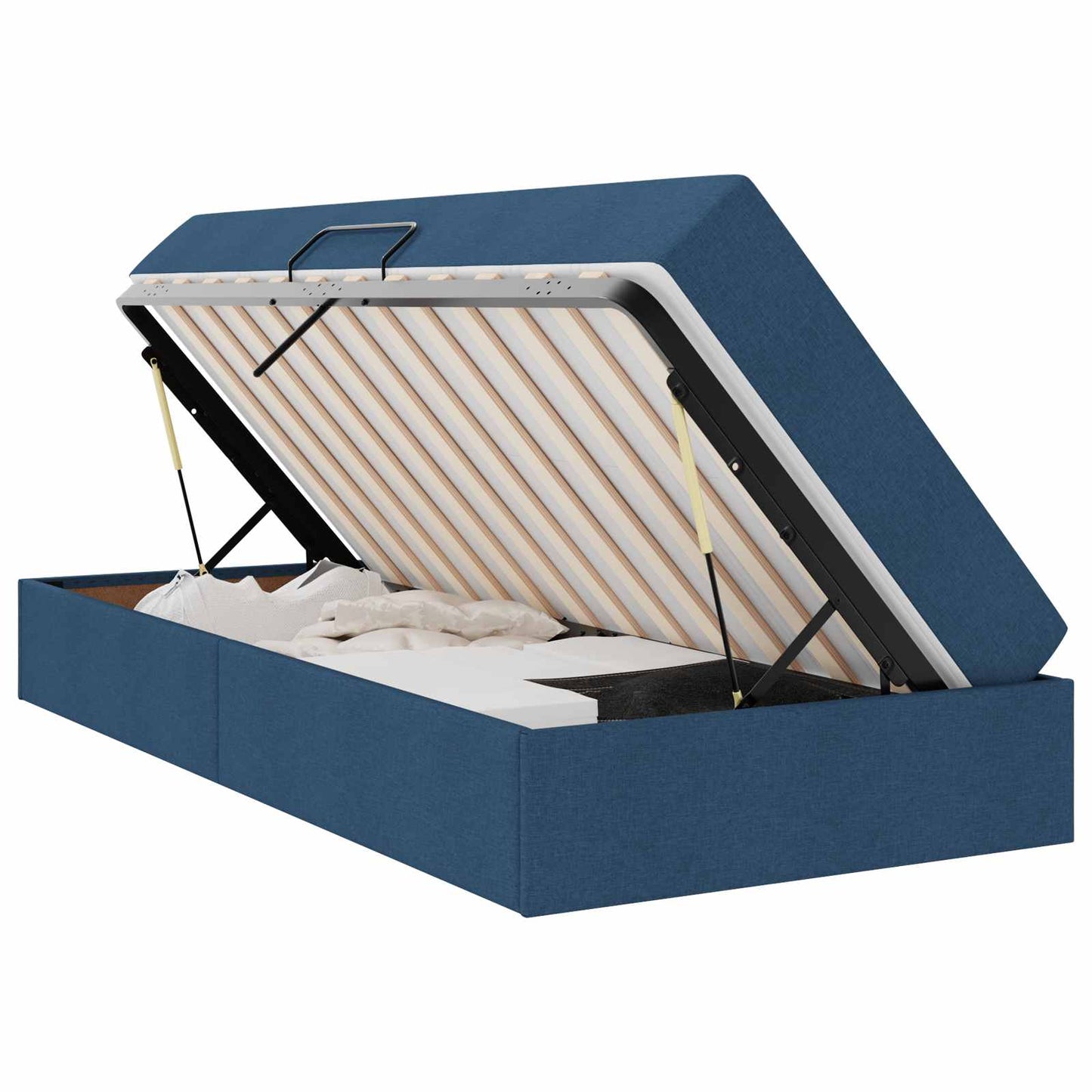 Letto con contenitore e materasso Blu 90 x 200 cm Poliestere | homemem39