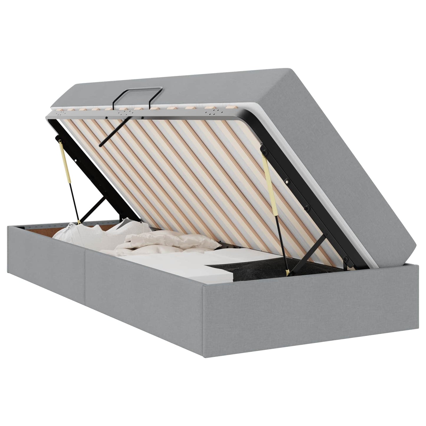 Letto con contenitore e materasso Grigio chiaro 100 x 200 cm | homemem39