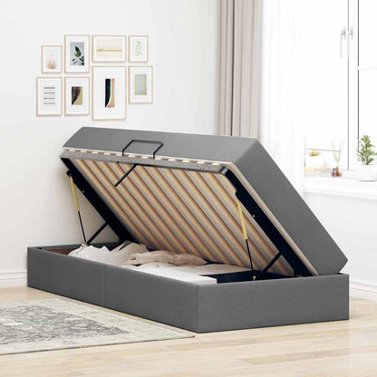 Letto con contenitore e materasso Grigio scuro 100 x 200 cm | homemem39