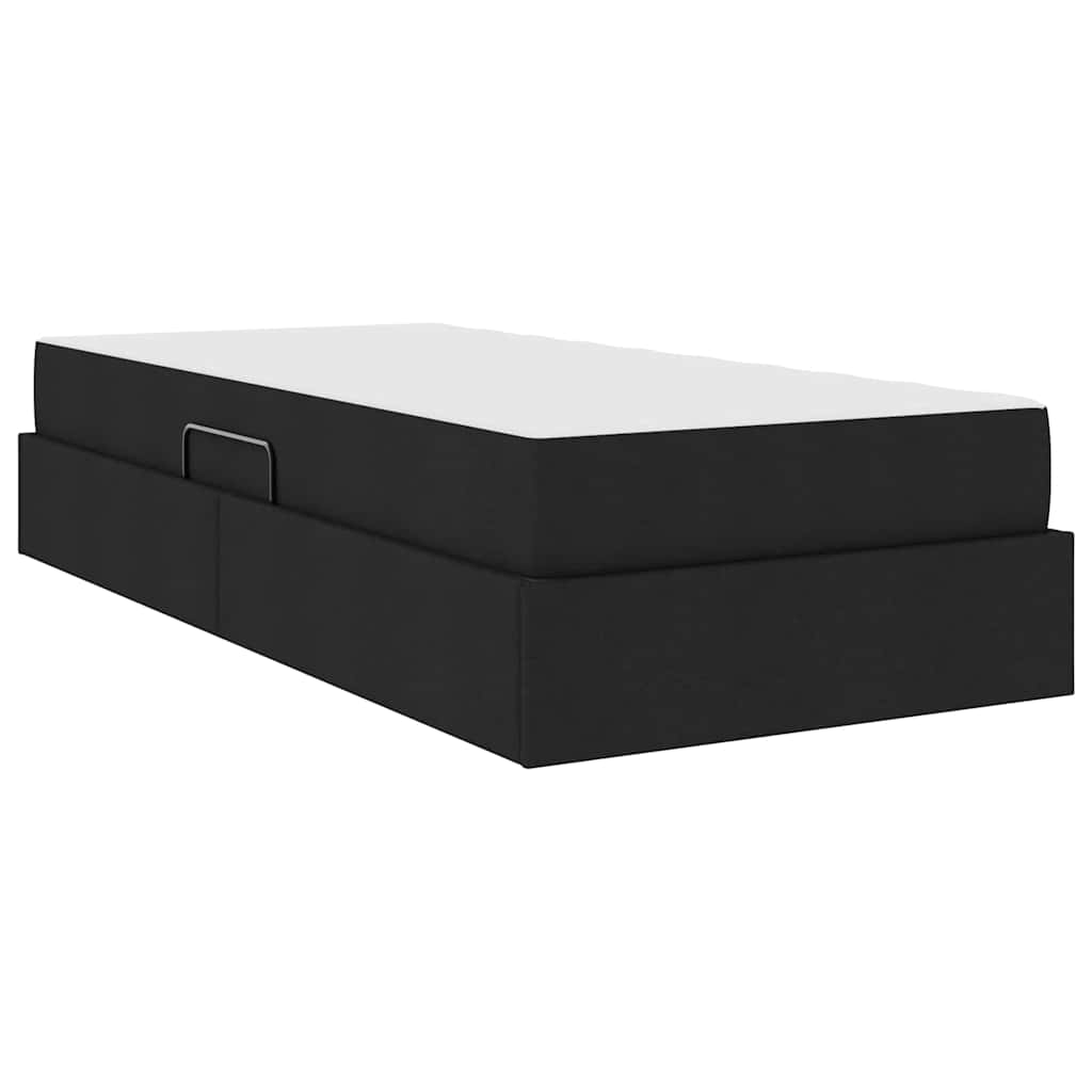 Letto con contenitore e materasso Nero 100 x 200 cm Poliestere | homemem39
