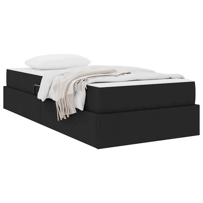 Letto con contenitore e materasso Nero 100 x 200 cm Poliestere | homemem39