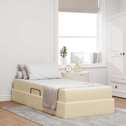 Letto con contenitore e materasso Crema 100 x 200 cm Poliestere | homemem39