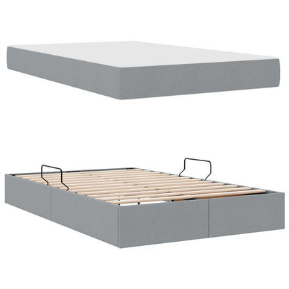 Letto con contenitore e materasso Grigio chiaro 120 x 190 cm | homemem39