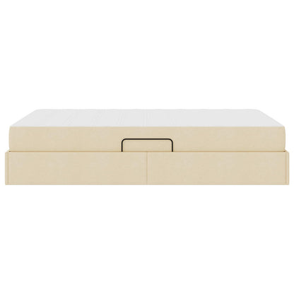 Letto con contenitore e materasso Crema 120 x 190 cm Poliestere | homemem39