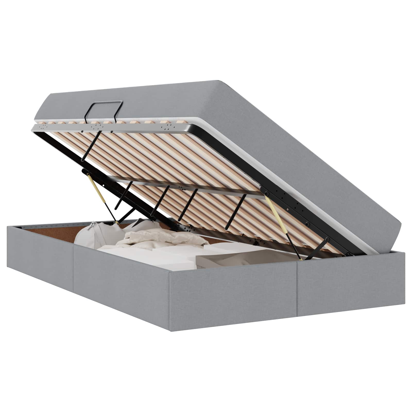 Letto con contenitore e materasso Grigio chiaro 120 x 200 cm | homemem39