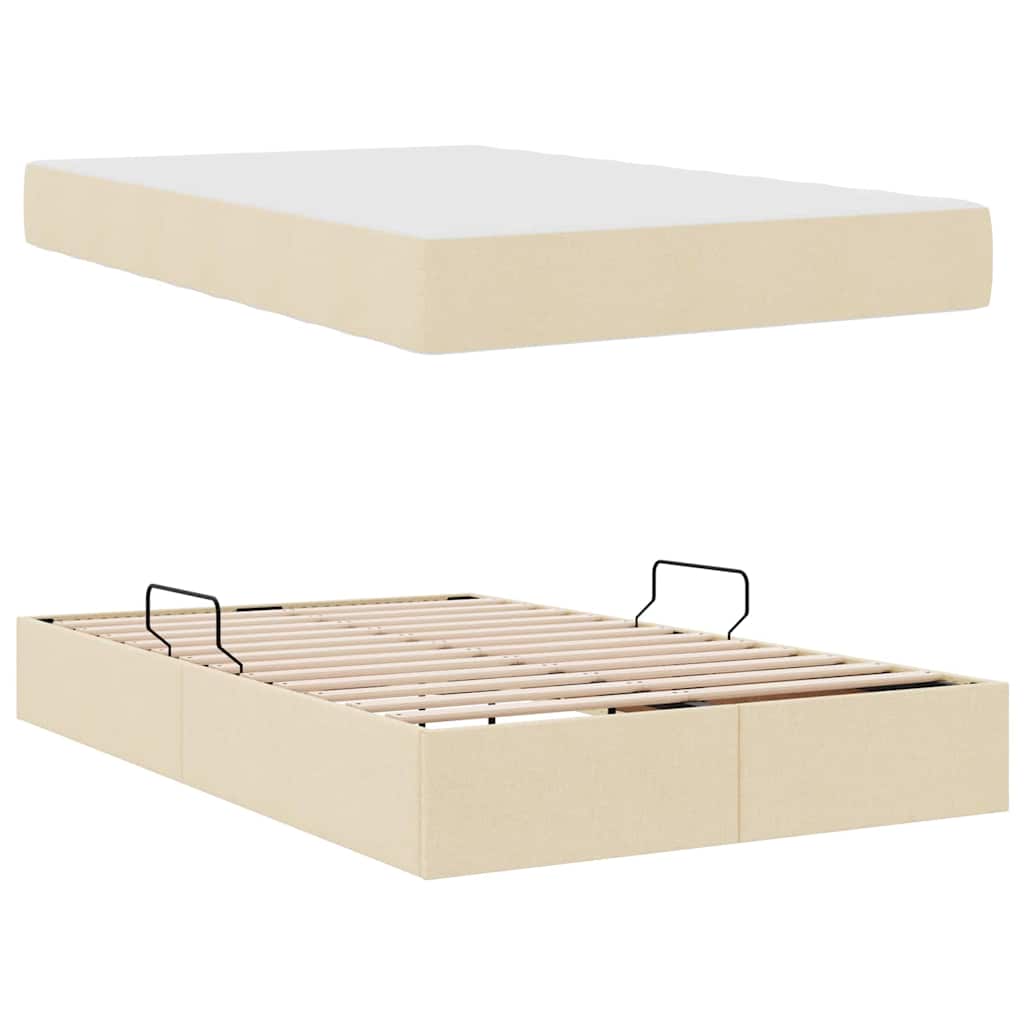 Letto con contenitore e materasso Crema 120 x 200 cm Poliestere | homemem39