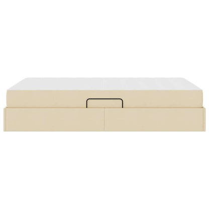 Letto con contenitore e materasso Crema 120 x 200 cm Poliestere | homemem39