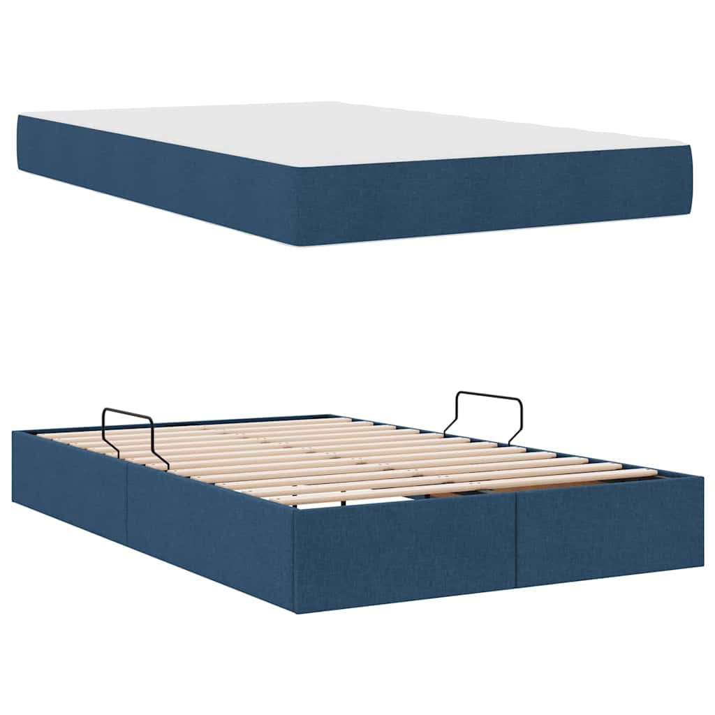 Letto con contenitore e materasso Blu 120 x 200 cm Poliestere