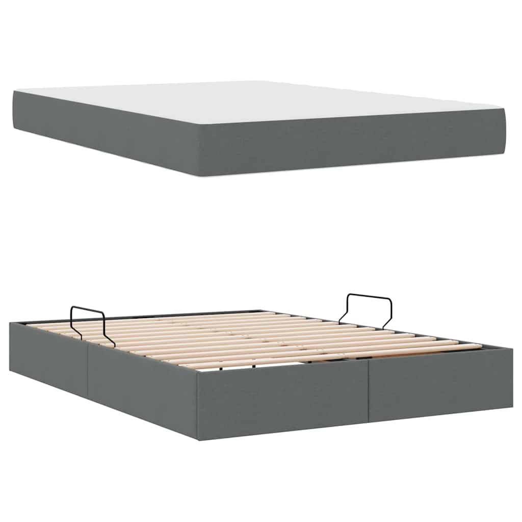 Letto con contenitore e materasso Grigio scuro 140 x 190 cm | homemem39